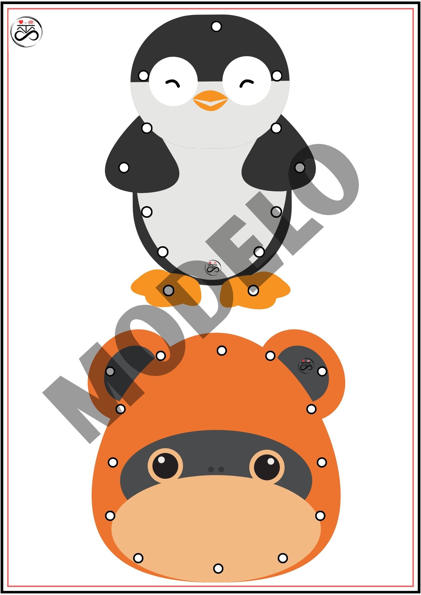 Alinhavo de animais / com 20 peças