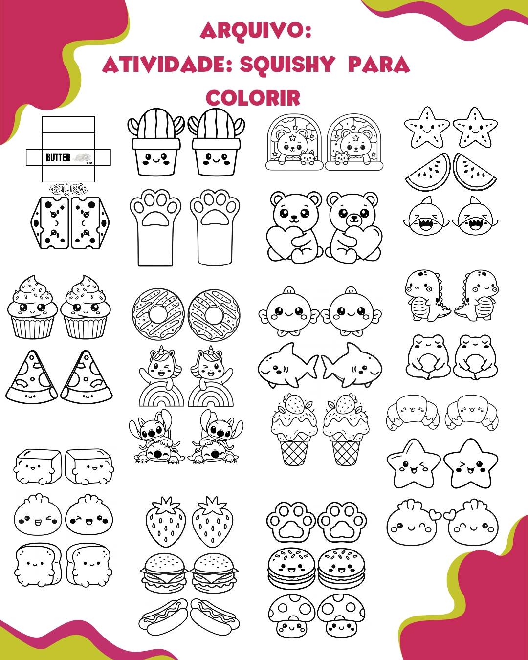 Squishy para colorir