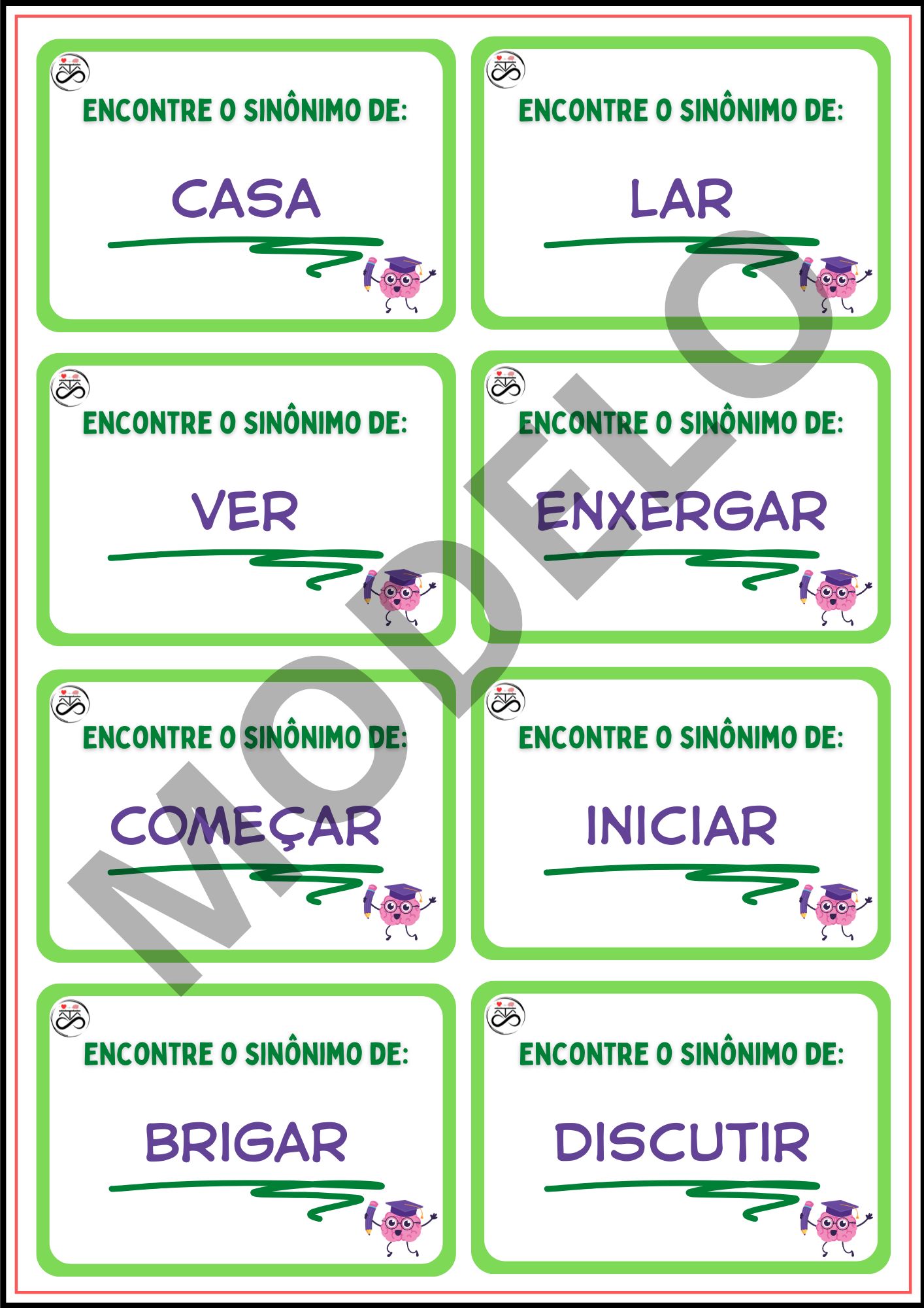 SINÔNINO E ANTÔNIMO - ENCAIXE CERTO!
