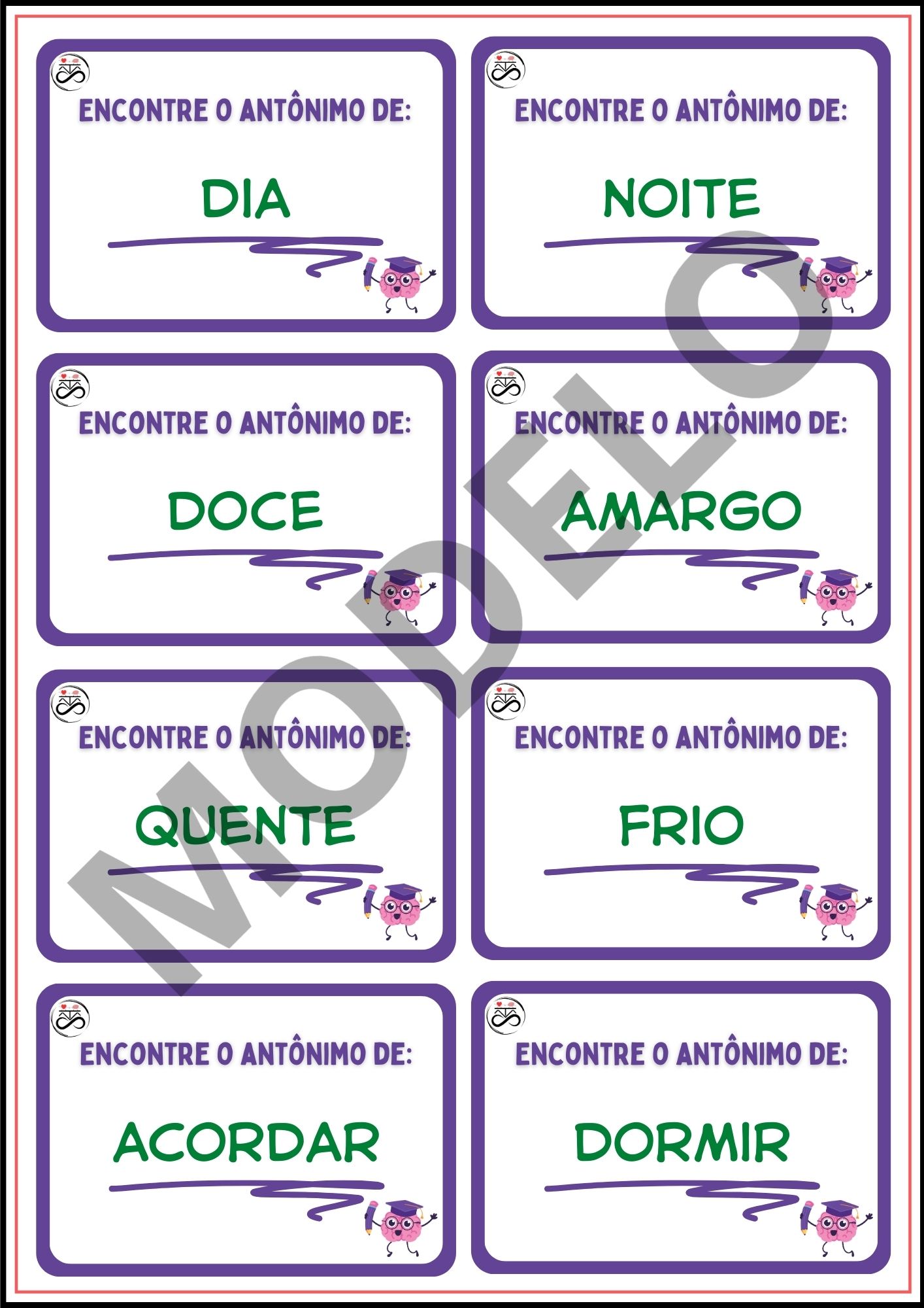 SINÔNINO E ANTÔNIMO - ENCAIXE CERTO!