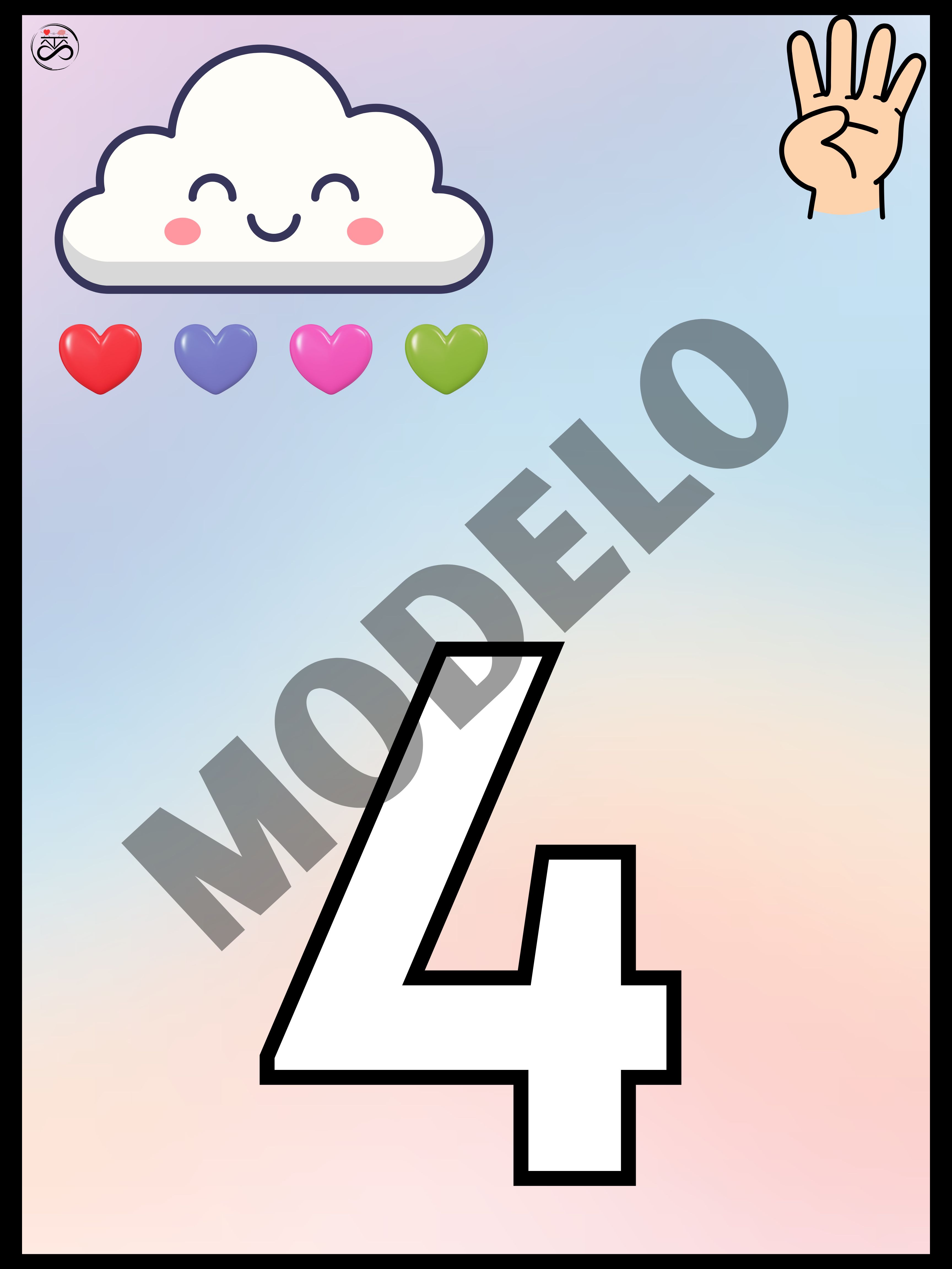 Sequência numérica 0 a 10 / Tema: Chuva de amor