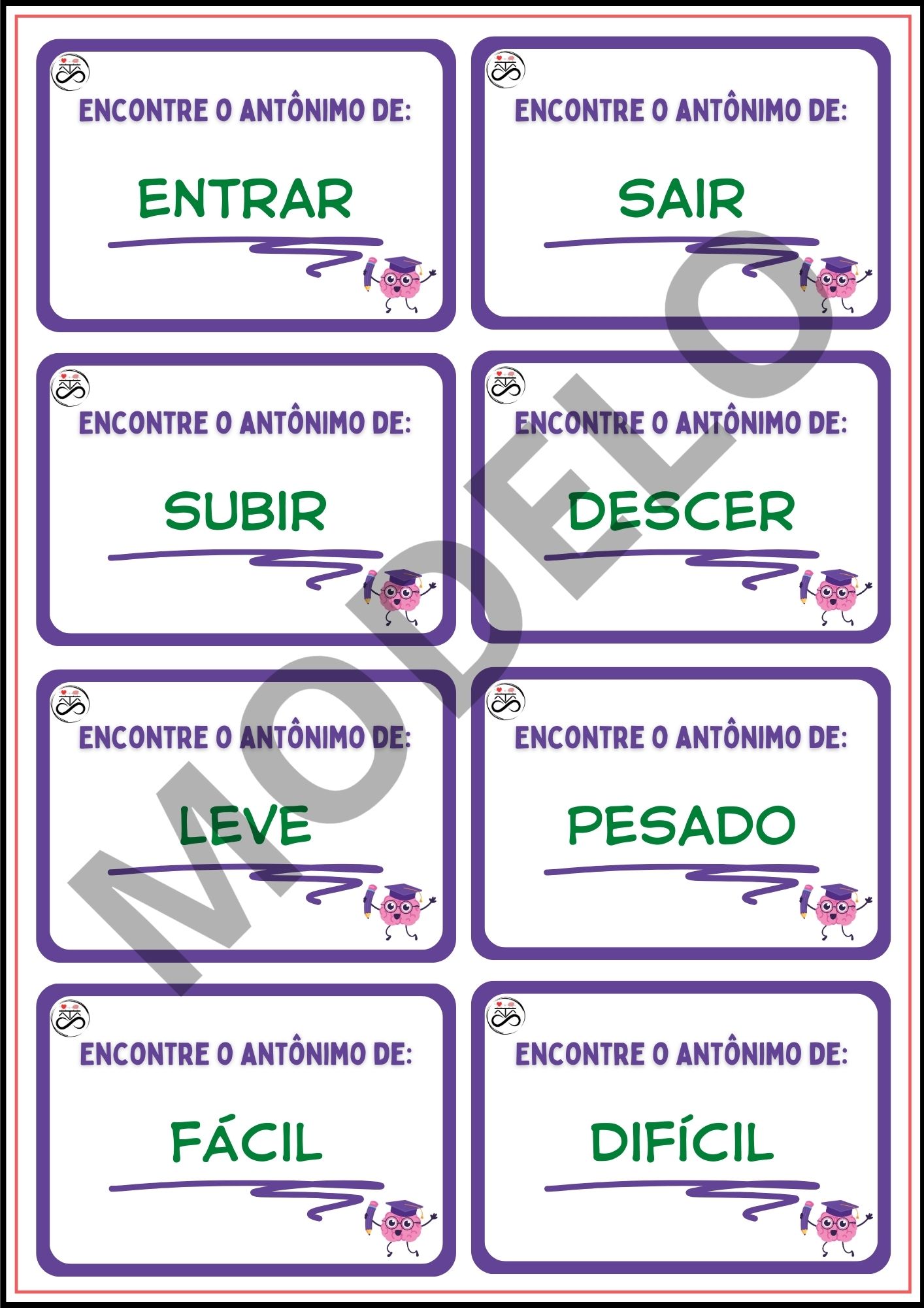 SINÔNINO E ANTÔNIMO - ENCAIXE CERTO!