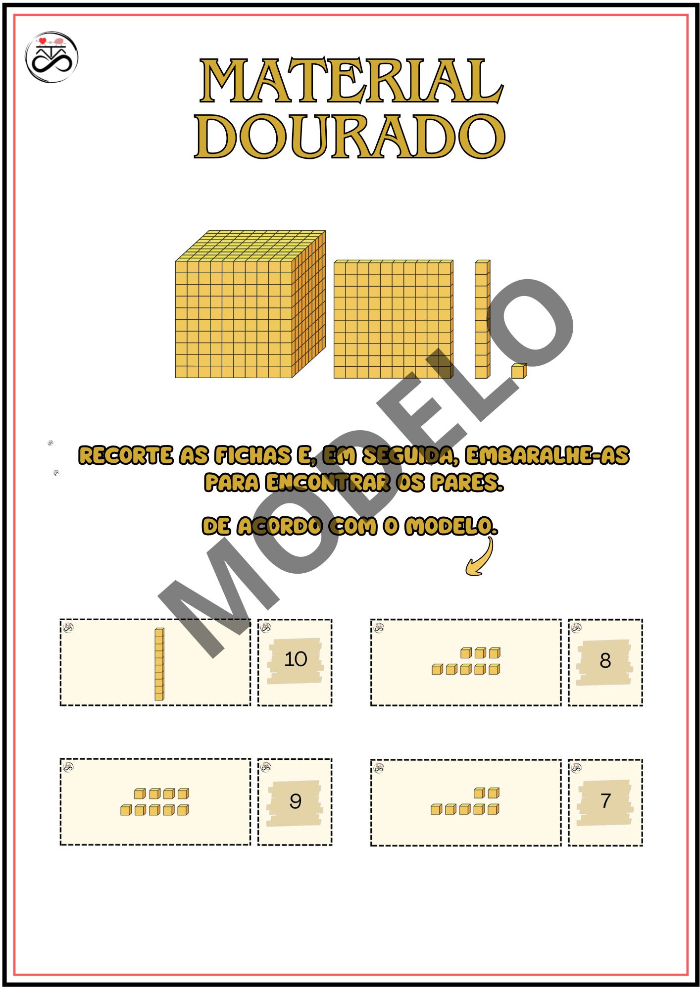 MATERIAL DOURADO - ENCONTRE OS PARES