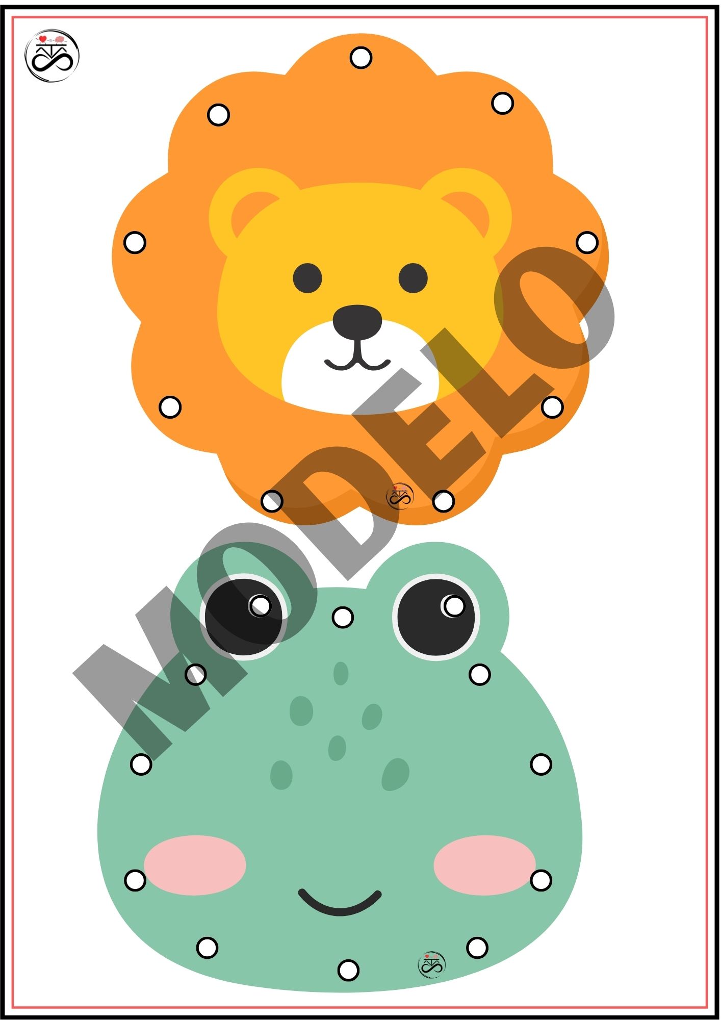 Alinhavo de animais / com 20 peças