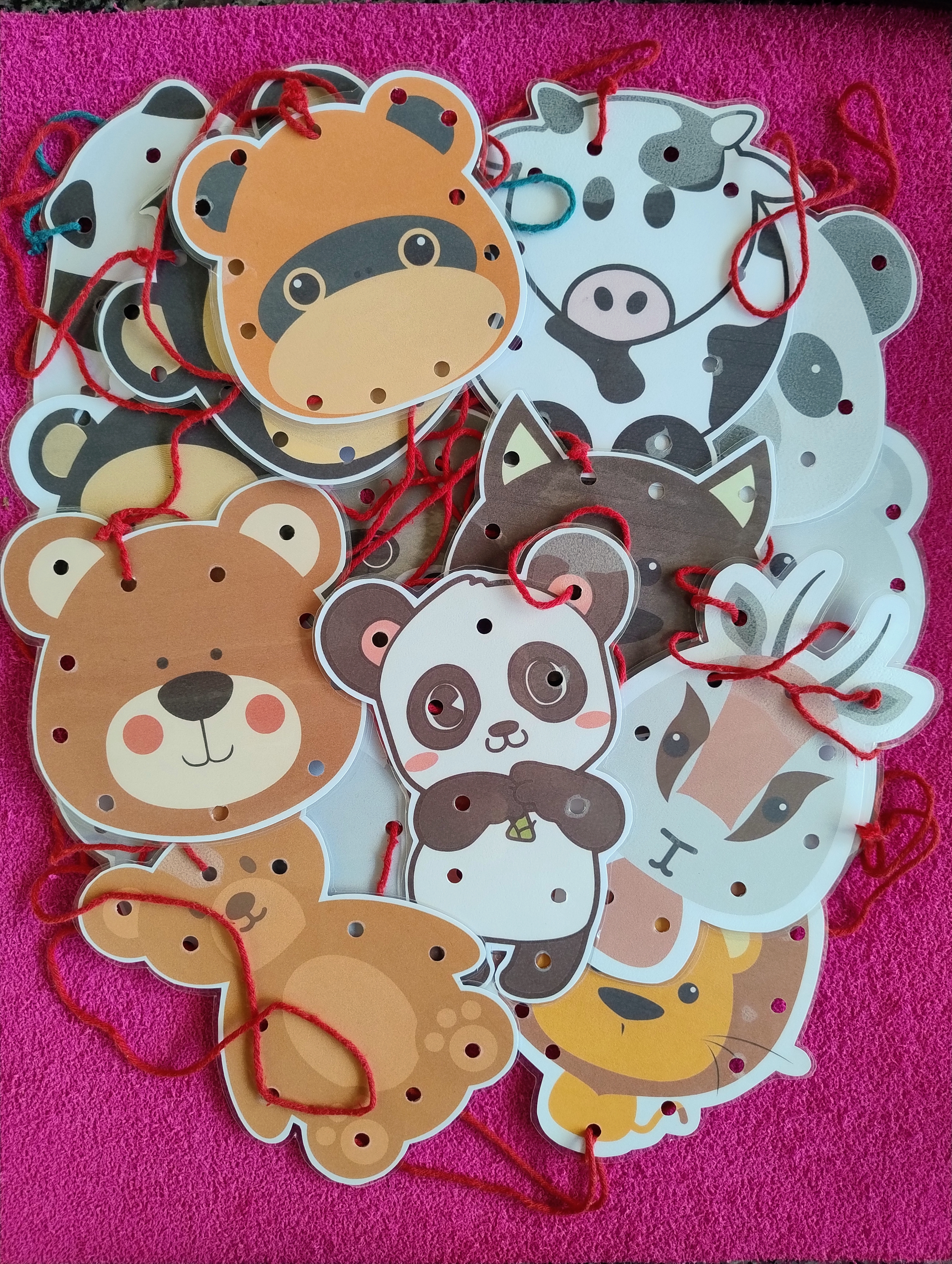 Alinhavo de animais / com 20 peças
