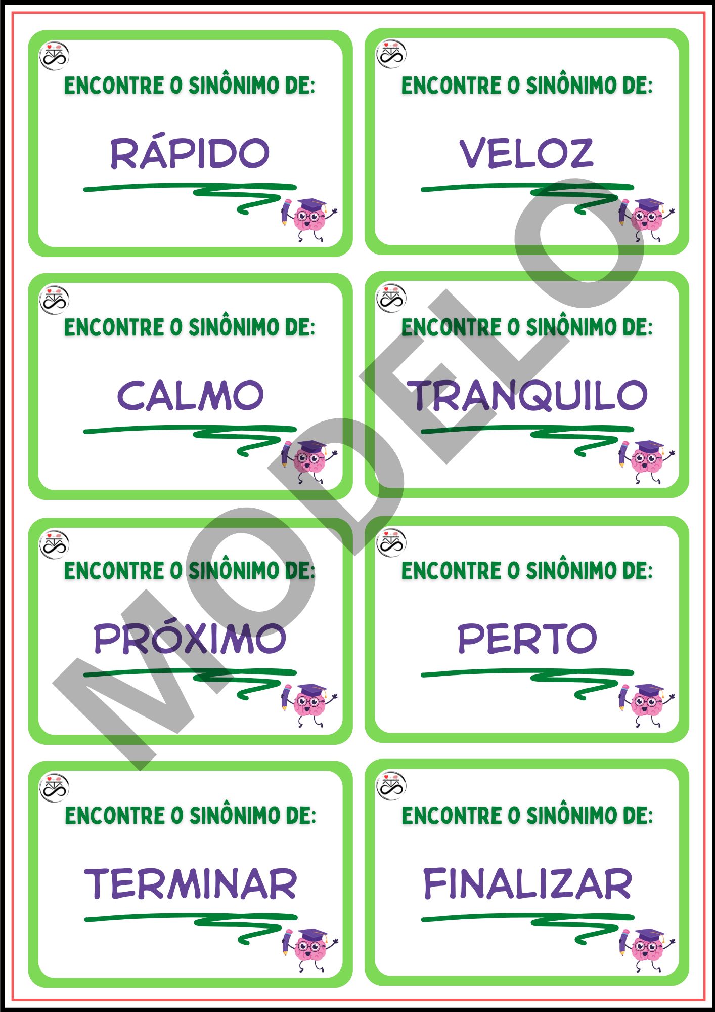 SINÔNINO E ANTÔNIMO - ENCAIXE CERTO!