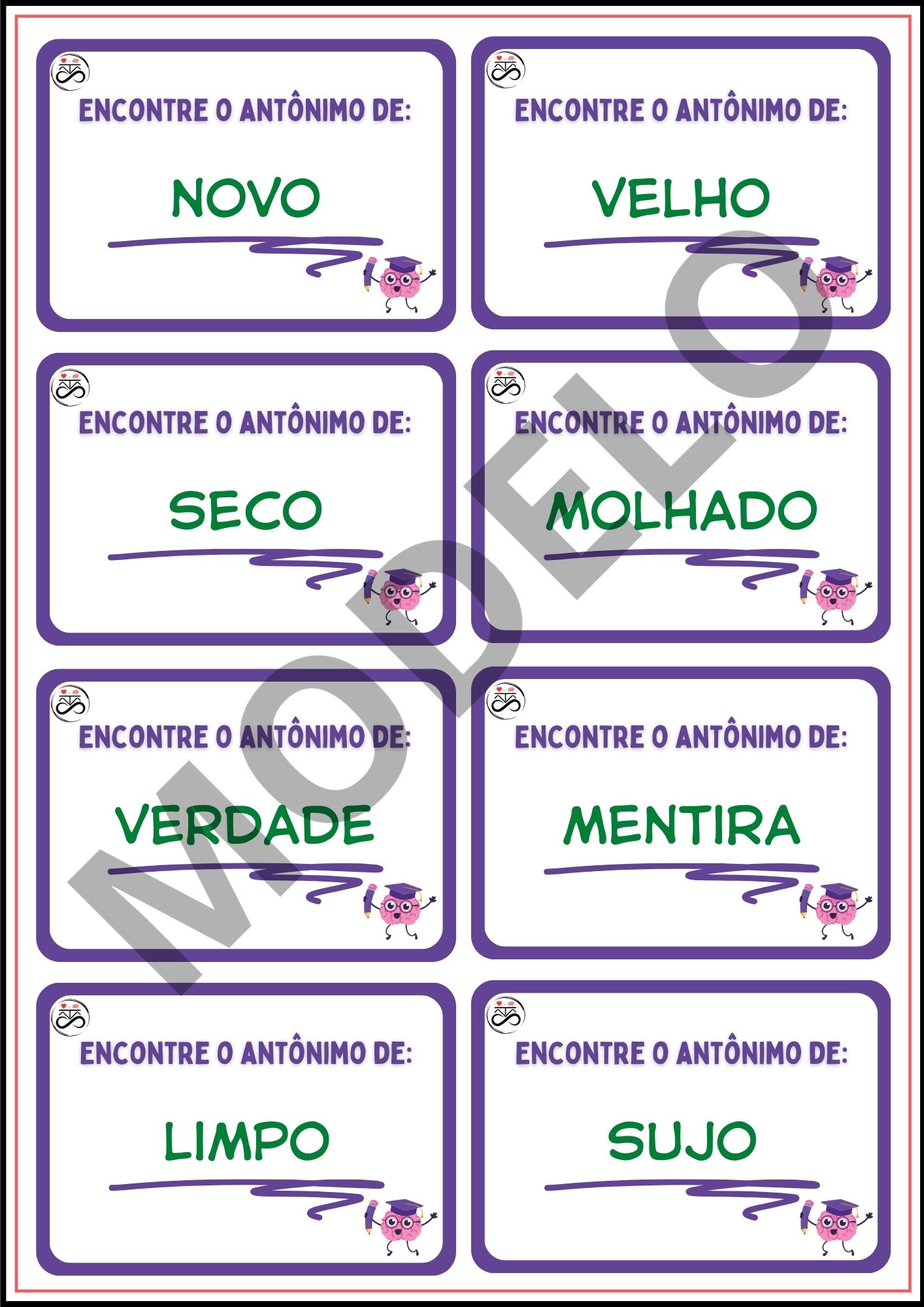 SINÔNINO E ANTÔNIMO - ENCAIXE CERTO!