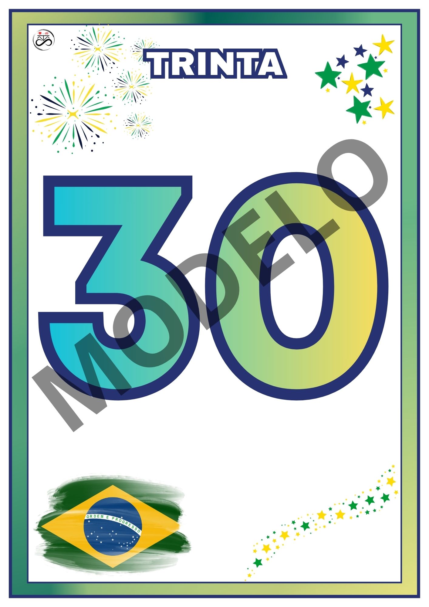 Sequência numérica de 0 a 30 (com escrita dos números) Tema: Rumo ao hexa