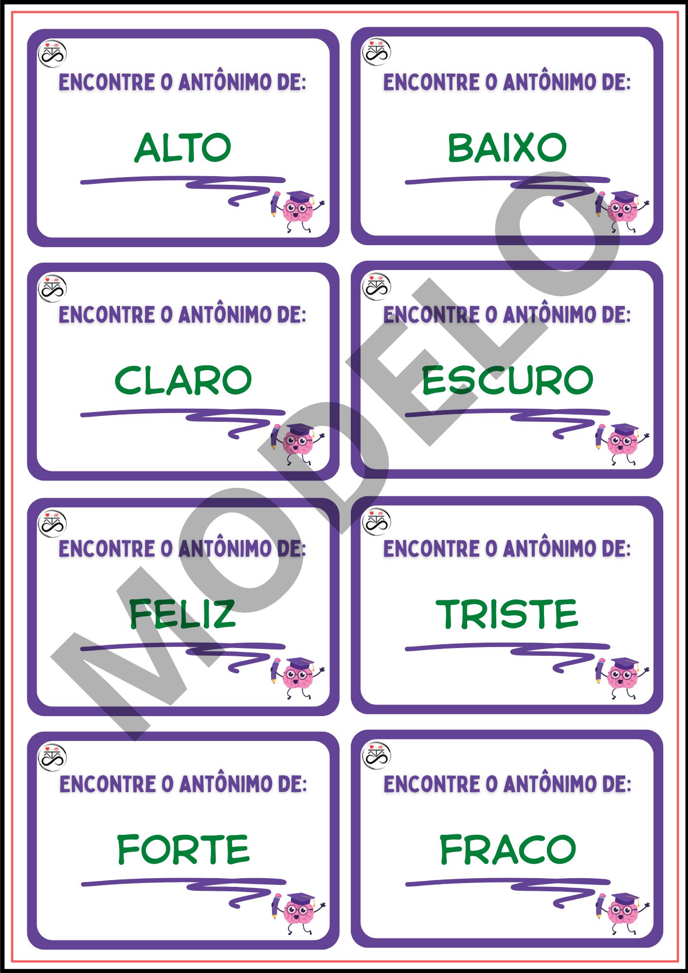 SINÔNINO E ANTÔNIMO - ENCAIXE CERTO!