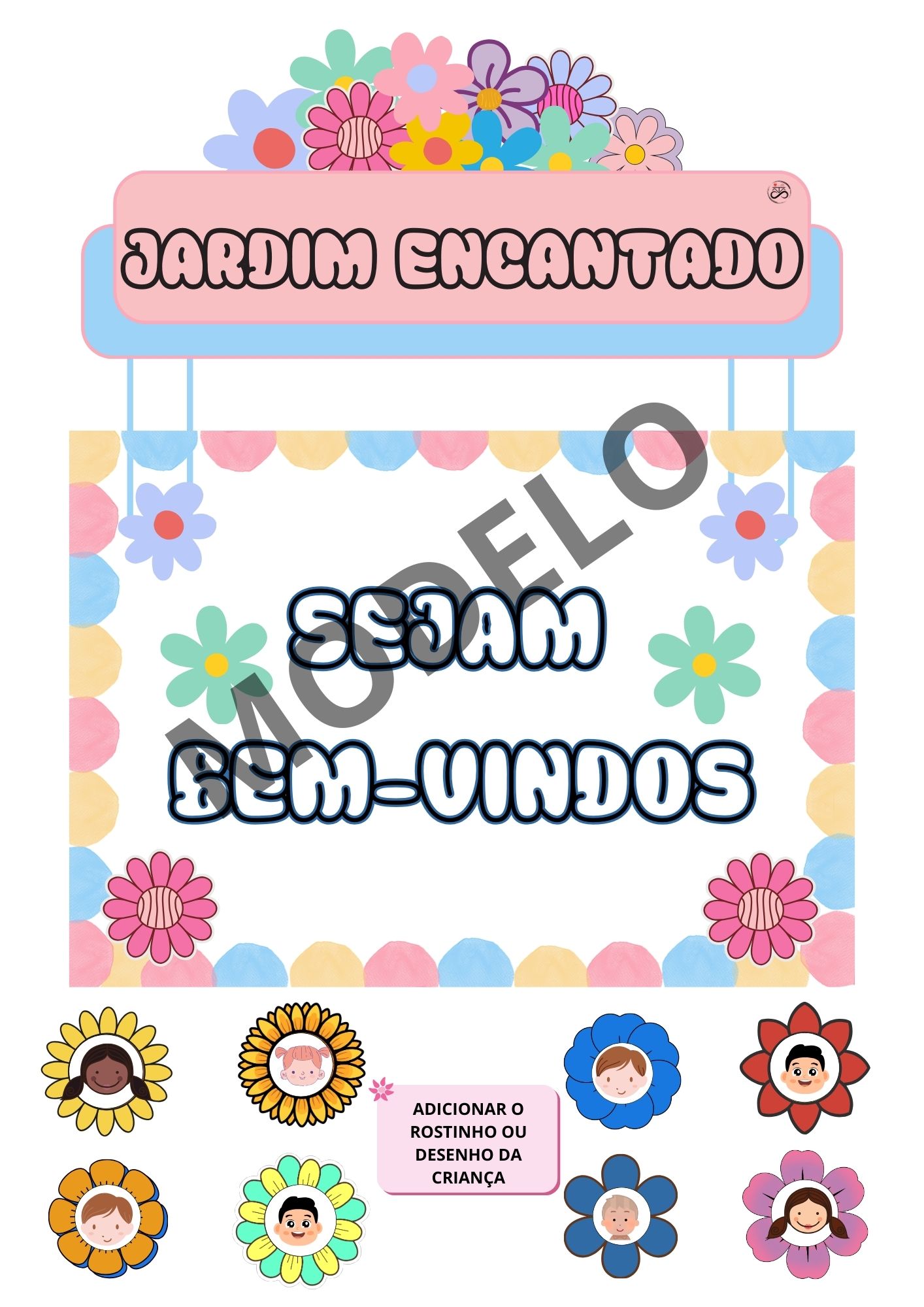 Painéis para sala de aula / Tema: Jardim encantado (flores)