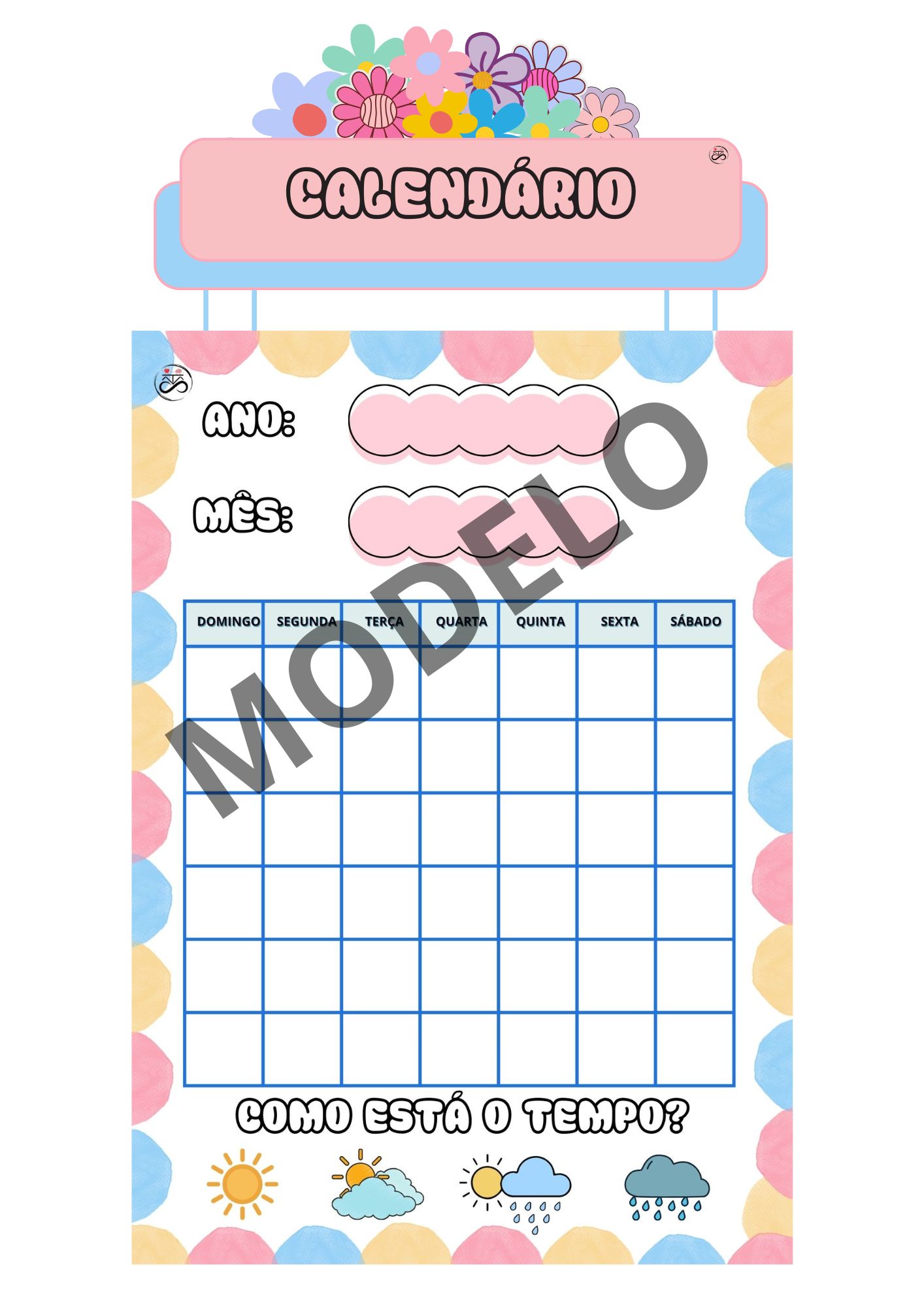 Painéis para sala de aula / Tema: Jardim encantado (flores)