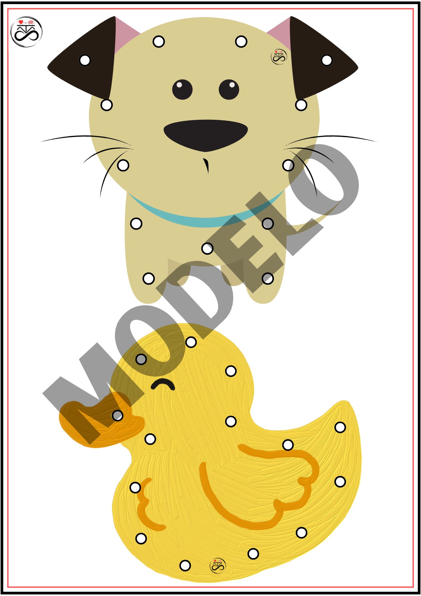 Alinhavo de animais / com 20 peças