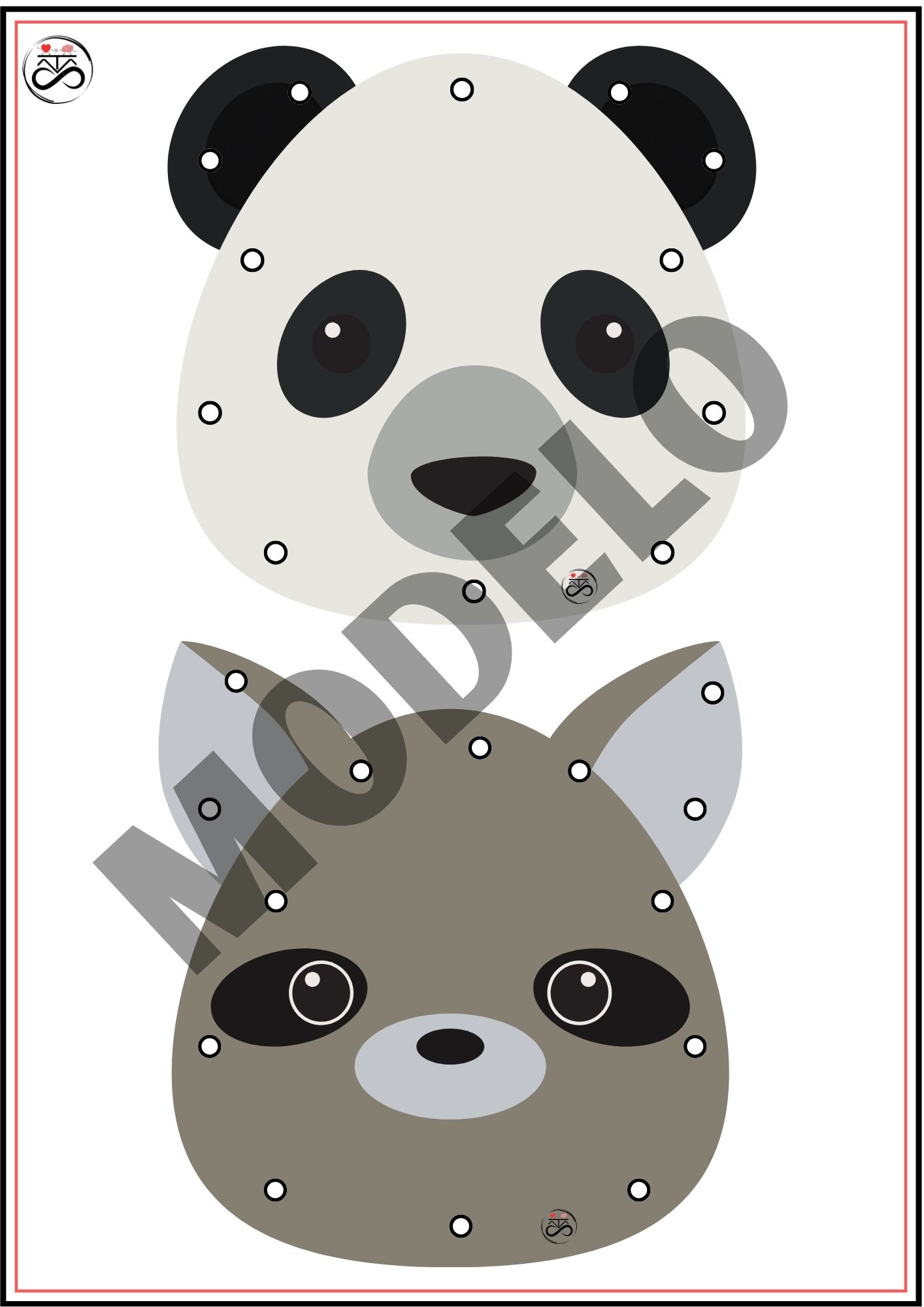 Alinhavo de animais / com 20 peças