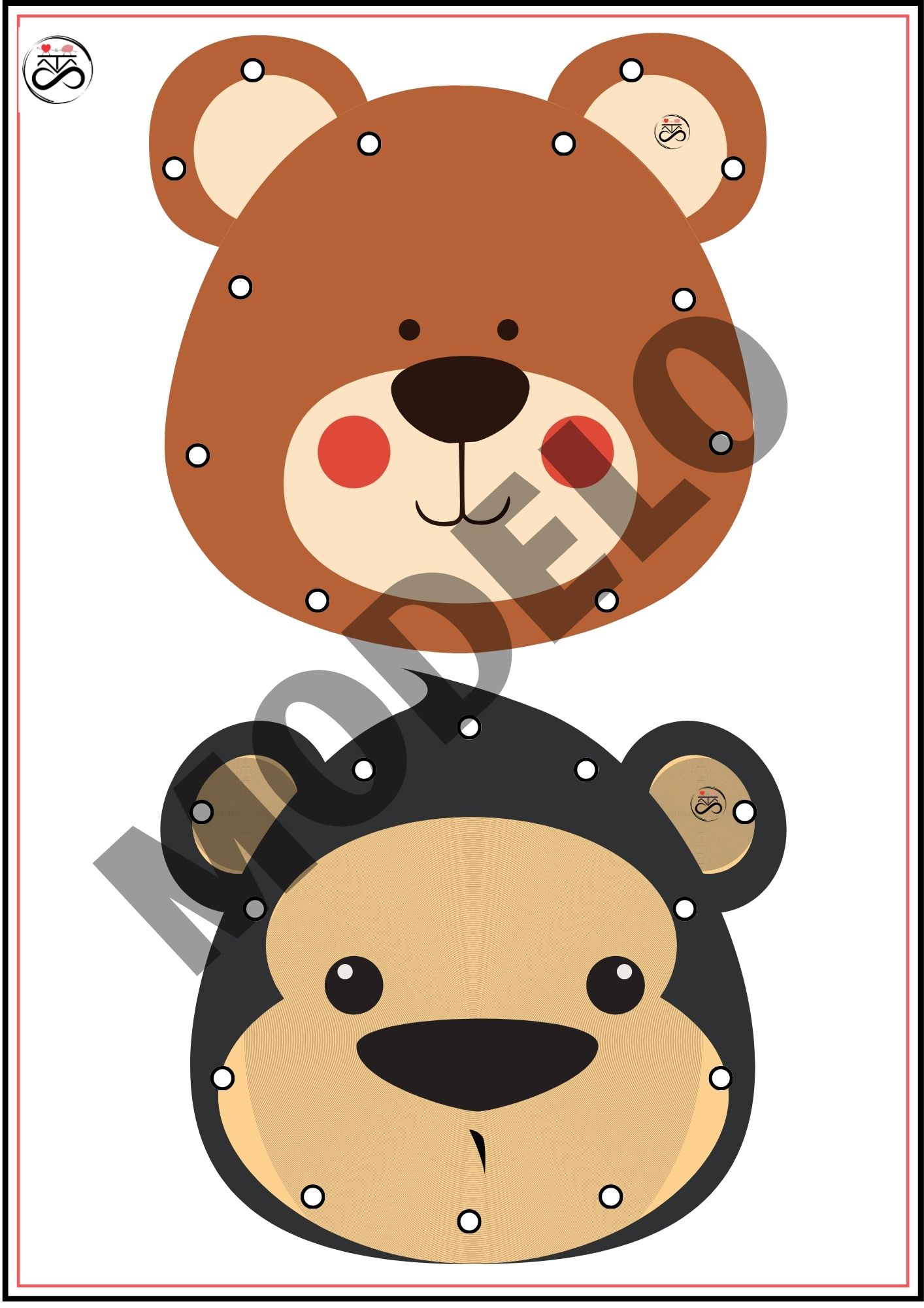 Alinhavo de animais / com 20 peças