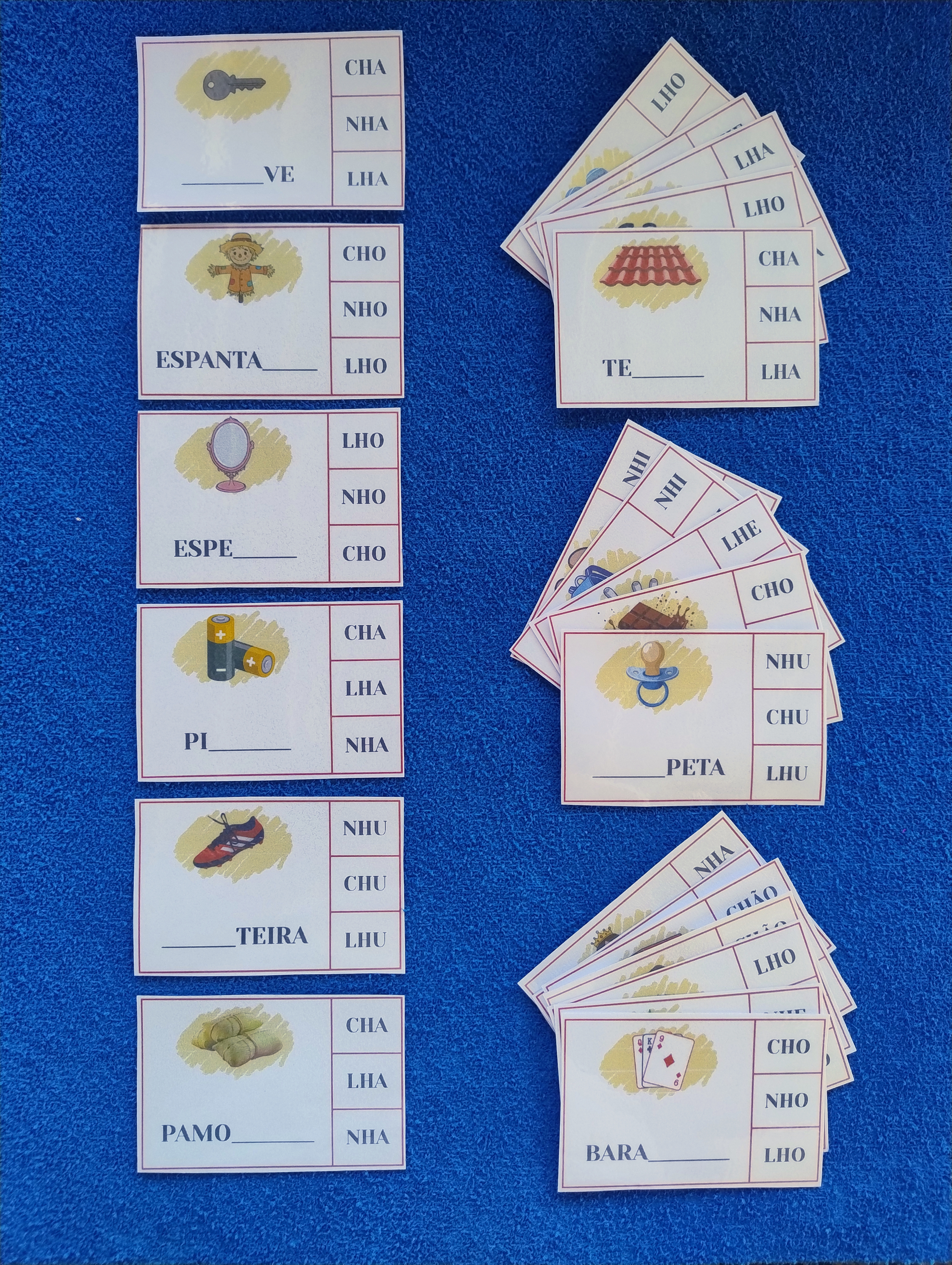 COMPLETE AS PALAVRAS COM NH, LH OU CH